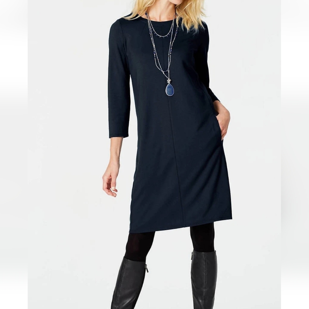 Pure J. Jill Ponte Knit Blue Dress Size M